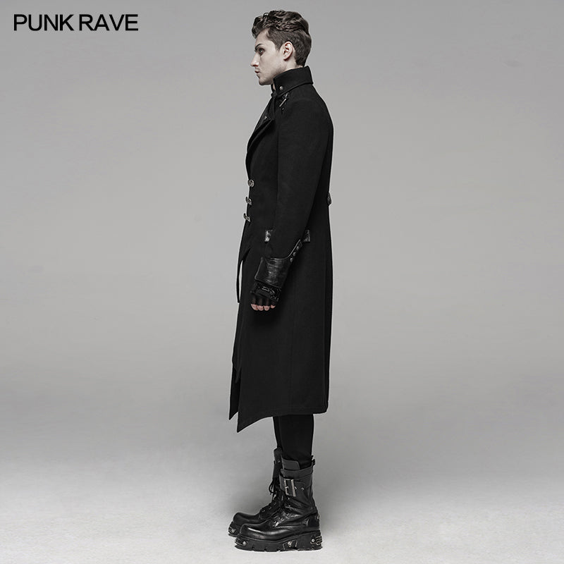 Y-791M Punk Worsted Long Coat?-??Punk Rave Clothing