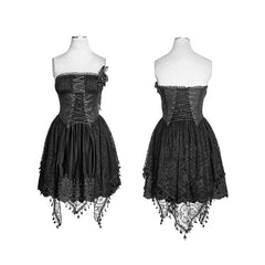 Q-163 Brooch black Elegant Lace Up Corset Party Gothic Dresses?-??Punk Rave Clothing