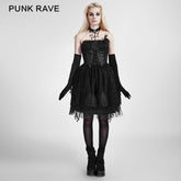 Q-163 Brooch black Elegant Lace Up Corset Party Gothic Dresses?-??Punk Rave Clothing