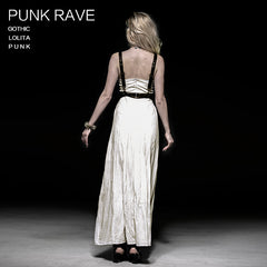 Q-219 Steampunk white Jet Printing Strap Punk Dress?-??Punk Rave Clothing