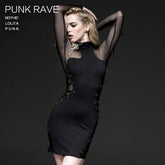 Q-230 Fashionable black Sexy Translucent Slim Mini Gothic Dresses?-??Punk Rave Clothing
