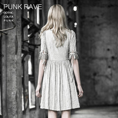Q-233 Short Sleeves Old White Long Gothic Dresses?-??Punk Rave Clothing