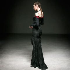 Q-238 black Seductively Elegant Narrow Sexy Front Short Gothic Skirt?-??Punk Rave Clothing