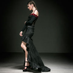 Q-238 black Seductively Elegant Narrow Sexy Front Short Gothic Skirt?-??Punk Rave Clothing