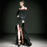 Q-238 black Seductively Elegant Narrow Sexy Front Short Gothic Skirt?-??Punk Rave Clothing