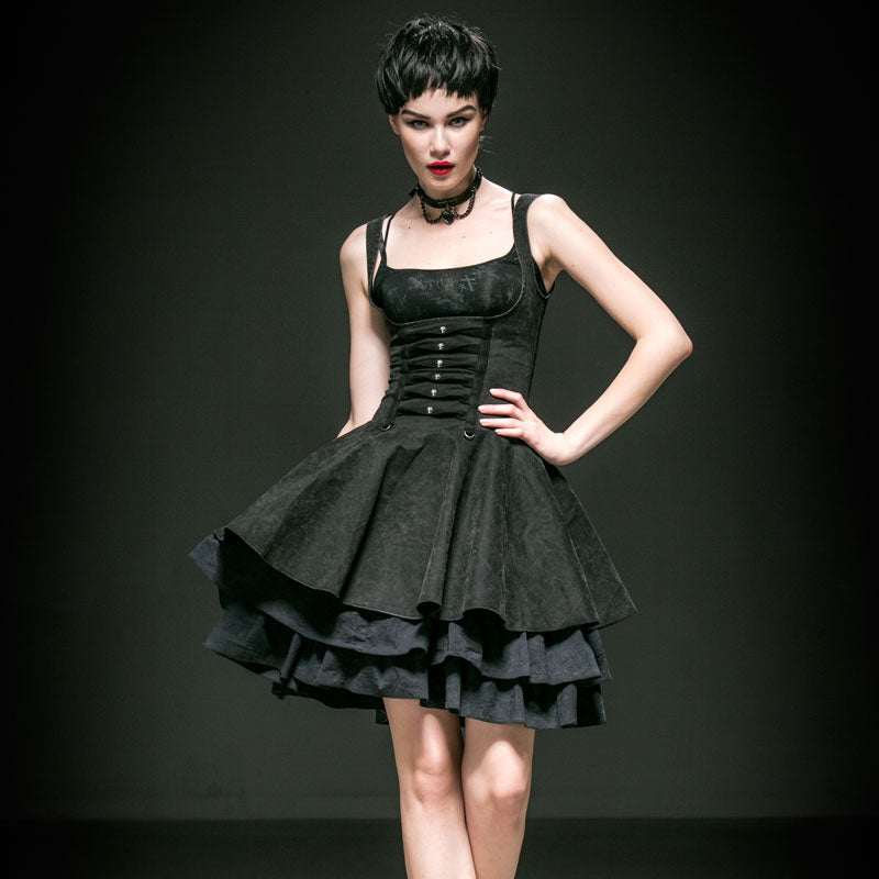 Q-239 Sexy Simple Long Skinny Gothic Dresses With Skull Decoration?-??Punk Rave Clothing