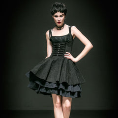 Q-239 Sexy Simple Long Skinny Gothic Dresses With Skull Decoration?-??Punk Rave Clothing