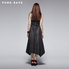 Q-244 Simple Straps Women Sleeveless Long Punk Dress?-??Punk Rave Clothing