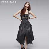 Q-244 Simple Straps Women Sleeveless Long Punk Dress?-??Punk Rave Clothing