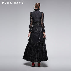 Q-246 Spring New Fashion High Waist black Evening Gothic Skirt?-??Punk Rave Clothing