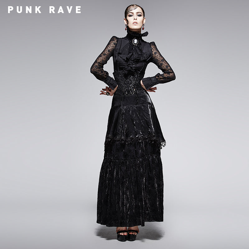 Q-246 Spring New Fashion High Waist black Evening Gothic Skirt?-??Punk Rave Clothing