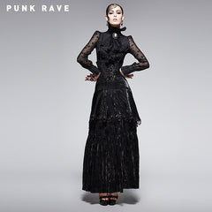 Q-246 Spring New Fashion High Waist black Evening Gothic Skirt?-??Punk Rave Clothing