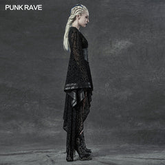 WY-1271ZCF Gothic asymmetrical kimono?-??Punk Rave Clothing