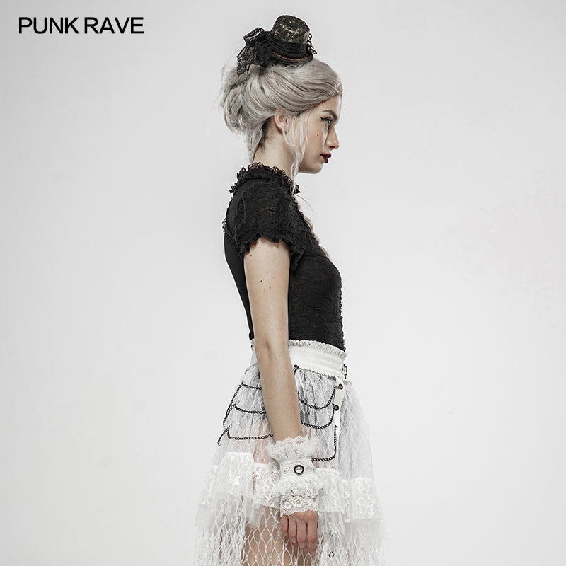 WT-604 Pleated Lolita T-shirt?-??Punk Rave Clothing