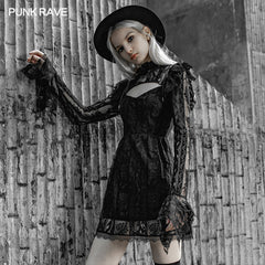 OPQ-722LQF Hollow-out lace dress?-??Punk Rave Clothing