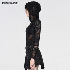 WT-628TCF Punk see-through printed T-shirt?-??Punk Rave Clothing
