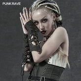 WS-338 Steampunk Imitation Crocodile PU Gloves?-??Punk Rave Clothing