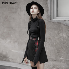 OPQ-476BQF Plaid joint over skirt?-??Punk Rave Clothing