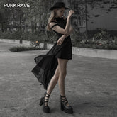 OPQ-586LQF Embroidered mid-length dress?-??Punk Rave Clothing