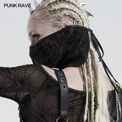 WS-414KZF Gothic jacquard triangular face kerchief?-??Punk Rave Clothing