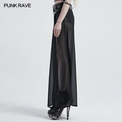 WQ-494 Punk fake two-pieces half skirt?-??Punk Rave Clothing