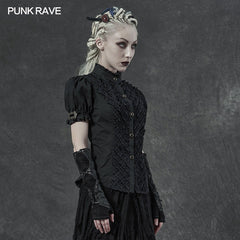 WY-1276CDF Steampunk short-sleeved shirt?-??Punk Rave Clothing