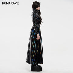 WY-1213LCF Cyber rococo laser long coat?-??Punk Rave Clothing