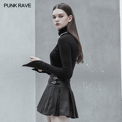 OPM-123TMF High Collar Irregular Hem Pullover Sweater?-??Punk Rave Clothing