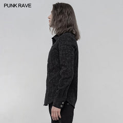 WY-1225CCM Elastic Jacquard Punk Long Sleeve Shirt?-??Punk Rave Clothing