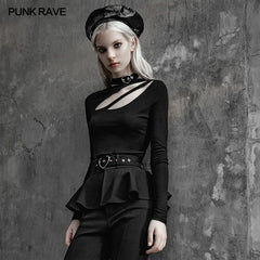 OPT-452TCF Sexy asymmetrical T-shirt?-??Punk Rave Clothing