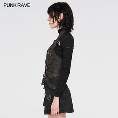 WY-1207MJF Metal heavy punk halter vest?-??Punk Rave Clothing