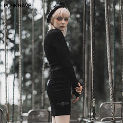 OPQ-657BQF High-waisted punk skirt?-??Punk Rave Clothing