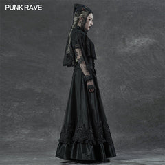WY-1282XCF Goth lace Sun protection shirt?-??Punk Rave Clothing