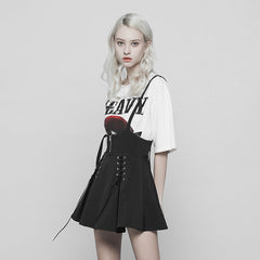 OPQ-383 Classic Strap Skirt Punk Zipper Bandage Suspender Skirt For Women?-??Punk Rave Clothing