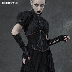 WS-324SSF Steampunk fingerless vintage gloves?-??Punk Rave Clothing