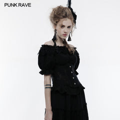 WY-838SYF Mystic Gothic Embossed Shirt with Intricate Baroque Design?-??Punk Rave Clothing
