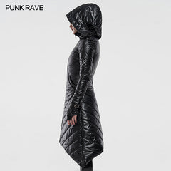 WY-1218MCF Dark Punk Geometric Split Medium Long Coat?-??Punk Rave Clothing