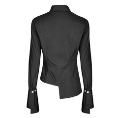 OPY-244CCF PUNK RAVE daily life black fashion designer lady casual blouse?-??Punk Rave Clothing