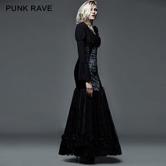 Q-256 Fashion Sexy Fishtail Evening Gothic Dresses With Printing Pattern?-??Punk Rave Clothing