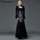 Q-256 Fashion Sexy Fishtail Evening Gothic Dresses With Printing Pattern?-??Punk Rave Clothing