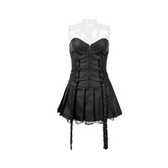 Q-260 Latex Fashion black Mature Sexy Short Pencil Punk Dress?-??Punk Rave Clothing