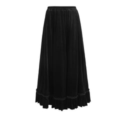 Q-262 Fashion black Long Satin Wool Gothic Skirt?-??Punk Rave Clothing