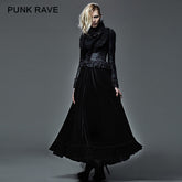 Q-262 Fashion black Long Satin Wool Gothic Skirt?-??Punk Rave Clothing
