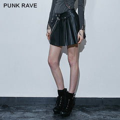 Q-266 Pleated Style Leopard Grain Sexy Mini Punk Skirt?-??Punk Rave Clothing