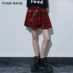 Q-266 Pleated Style Leopard Grain Sexy Mini Punk Skirt?-??Punk Rave Clothing