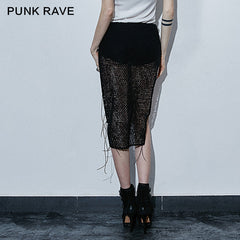 Q-267 Fashion Sexy Lady Shorts Knitted Mesh Punk Skirt?-??Punk Rave Clothing