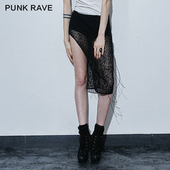 Q-267 Fashion Sexy Lady Shorts Knitted Mesh Punk Skirt?-??Punk Rave Clothing