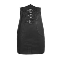 Q-279 black Skinny Simple High Waist Leather Fancy Punk Skirt?-??Punk Rave Clothing