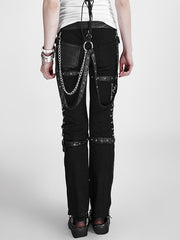 K-125 Gothic Unisex High Waist Rock Punk Pants?-??Punk Rave Clothing