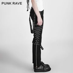 K-125 Gothic Unisex High Waist Rock Punk Pants?-??Punk Rave Clothing